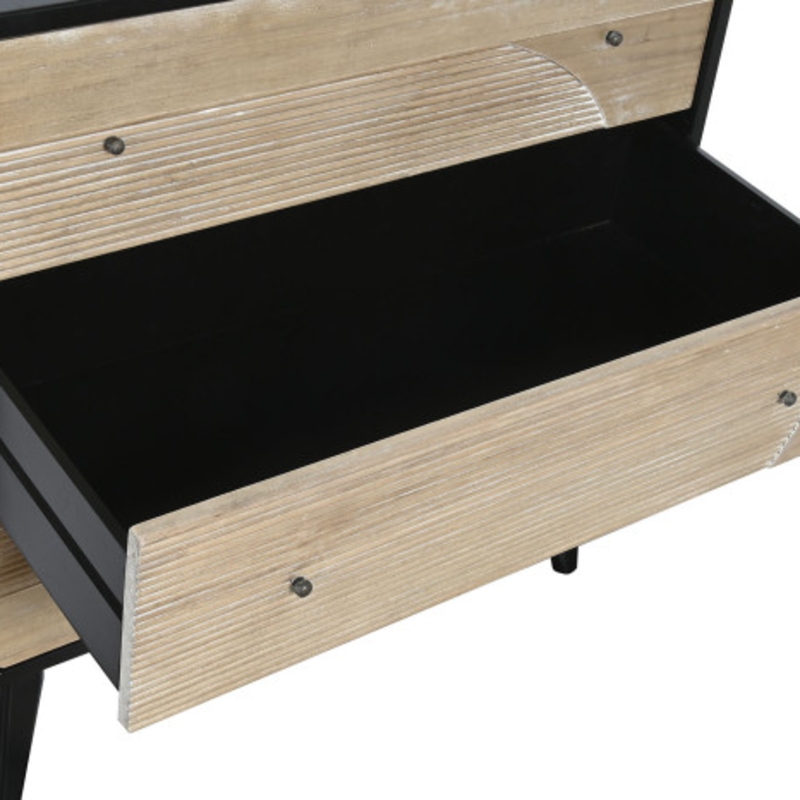 Comoda tres cajones madera negro - Imagen 2