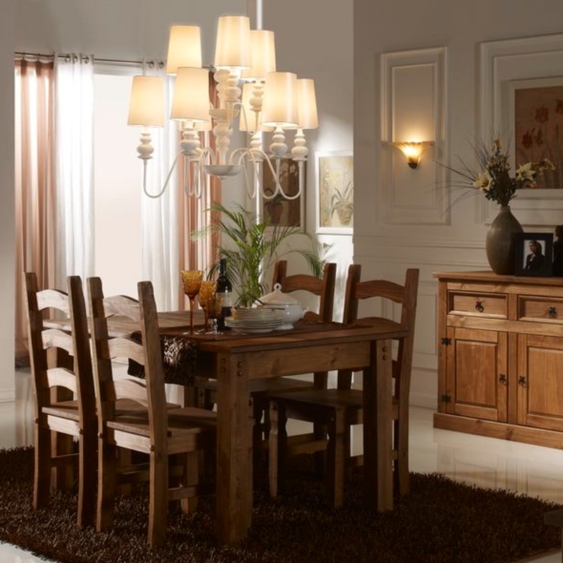 Conjunto salón-comedor rústico cera nogal Veracruz III